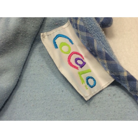 Cocalo Boy Baby Blanket Blue Baseball Applique Plaid Trim Binding 32 x 27 - Picture 4 of 6